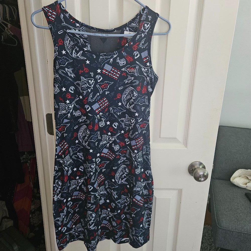 Womens Columbia Sleeveless PFG Fishing OMNI FREEZE COOLING Dress Small Great Con